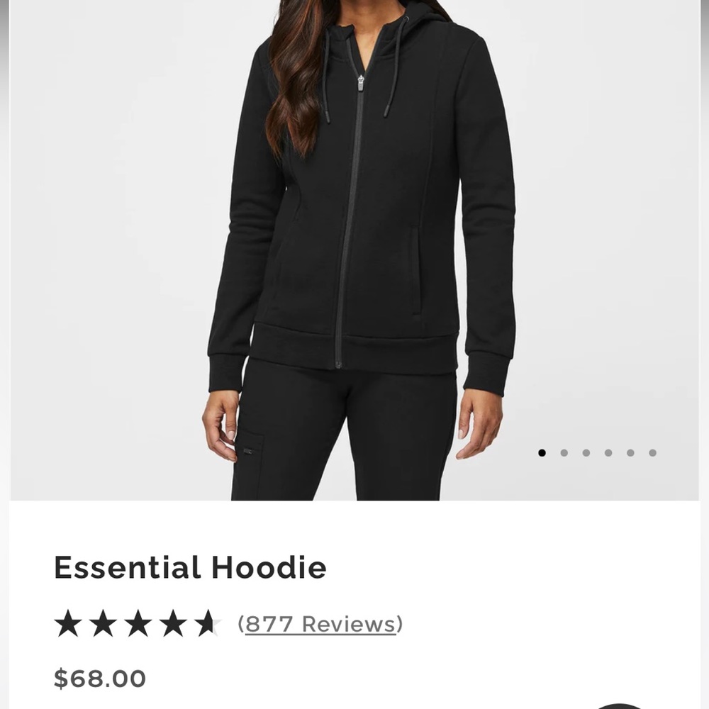 FIGS Black Essential Hoodie size Medium